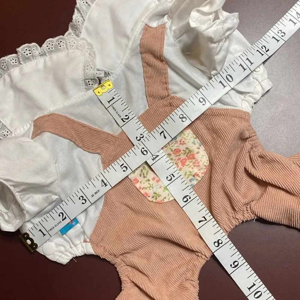 Eyelet & Corduroy Dog One Piece Outfit Jumper Overalls